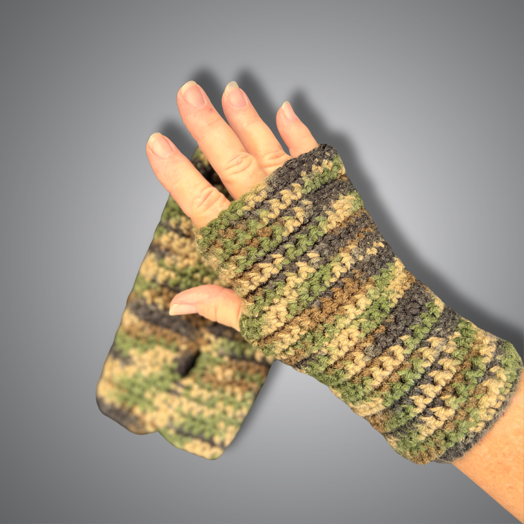 Gloves Crochet Fingerless Short Pair