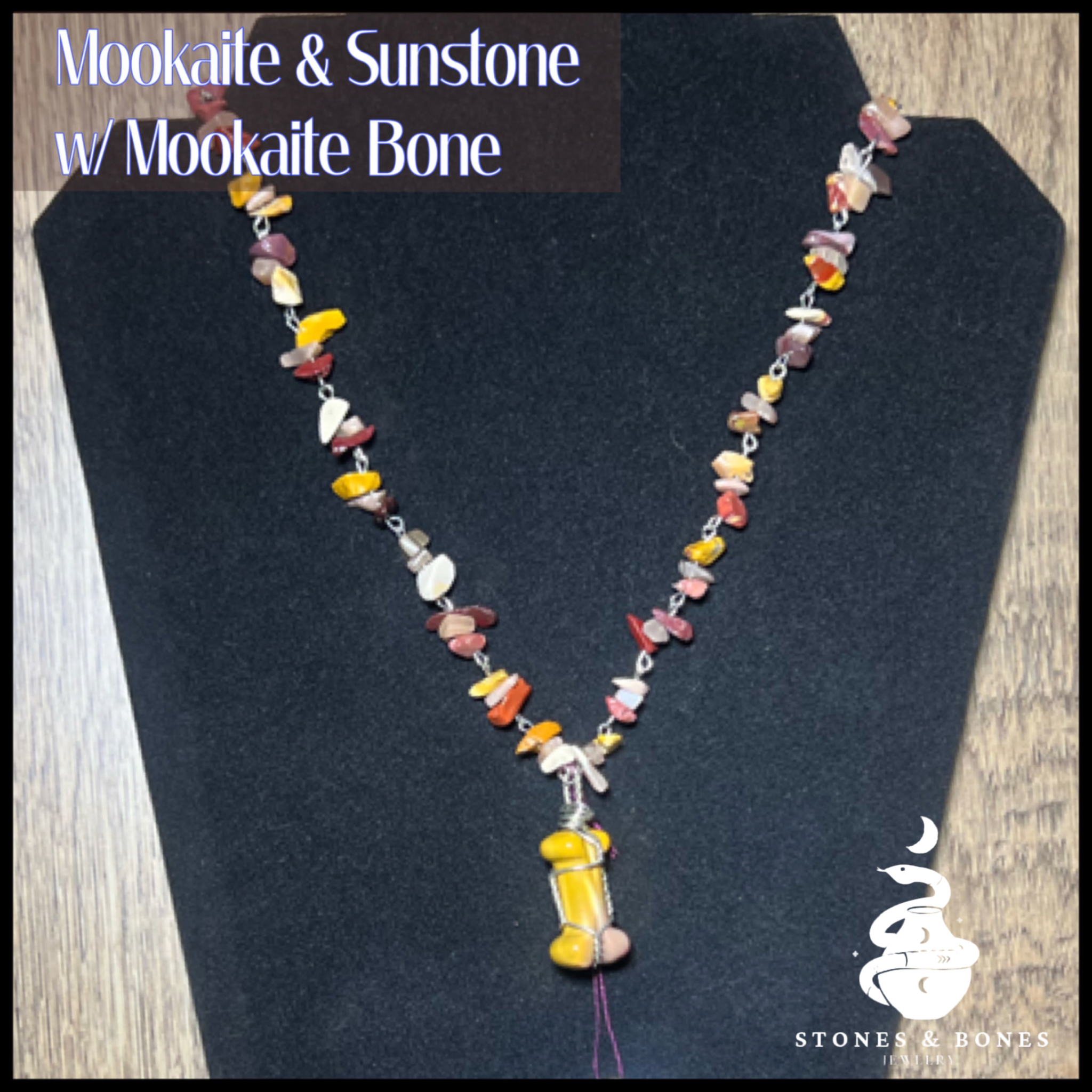 Necklace S&B 22" Mookaite Bone