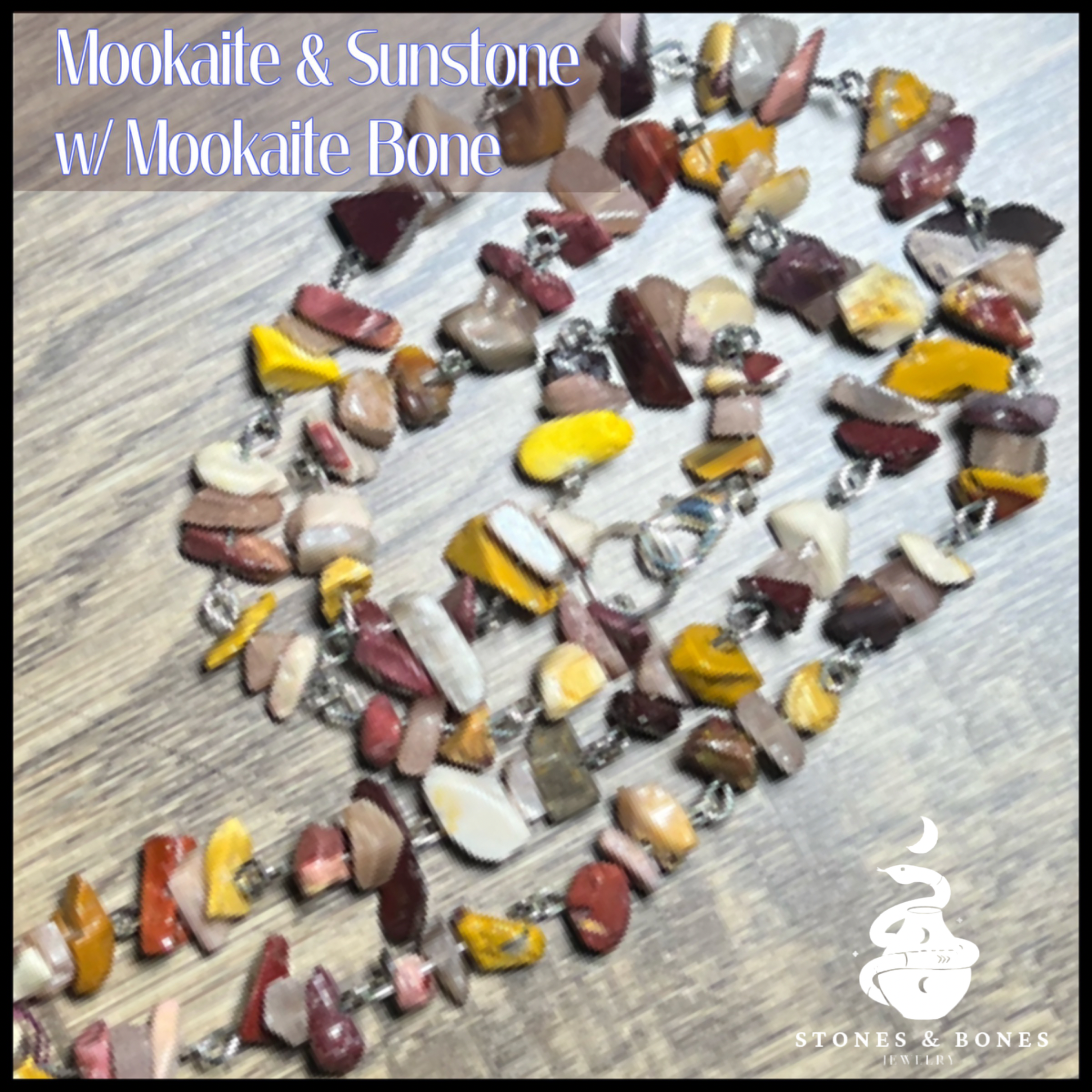 Necklace S&B 22" Mookaite Bone