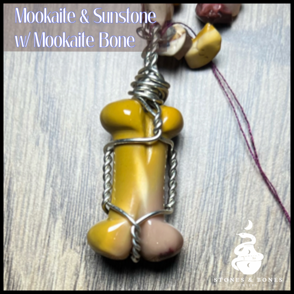 Necklace S&B 22" Mookaite Bone