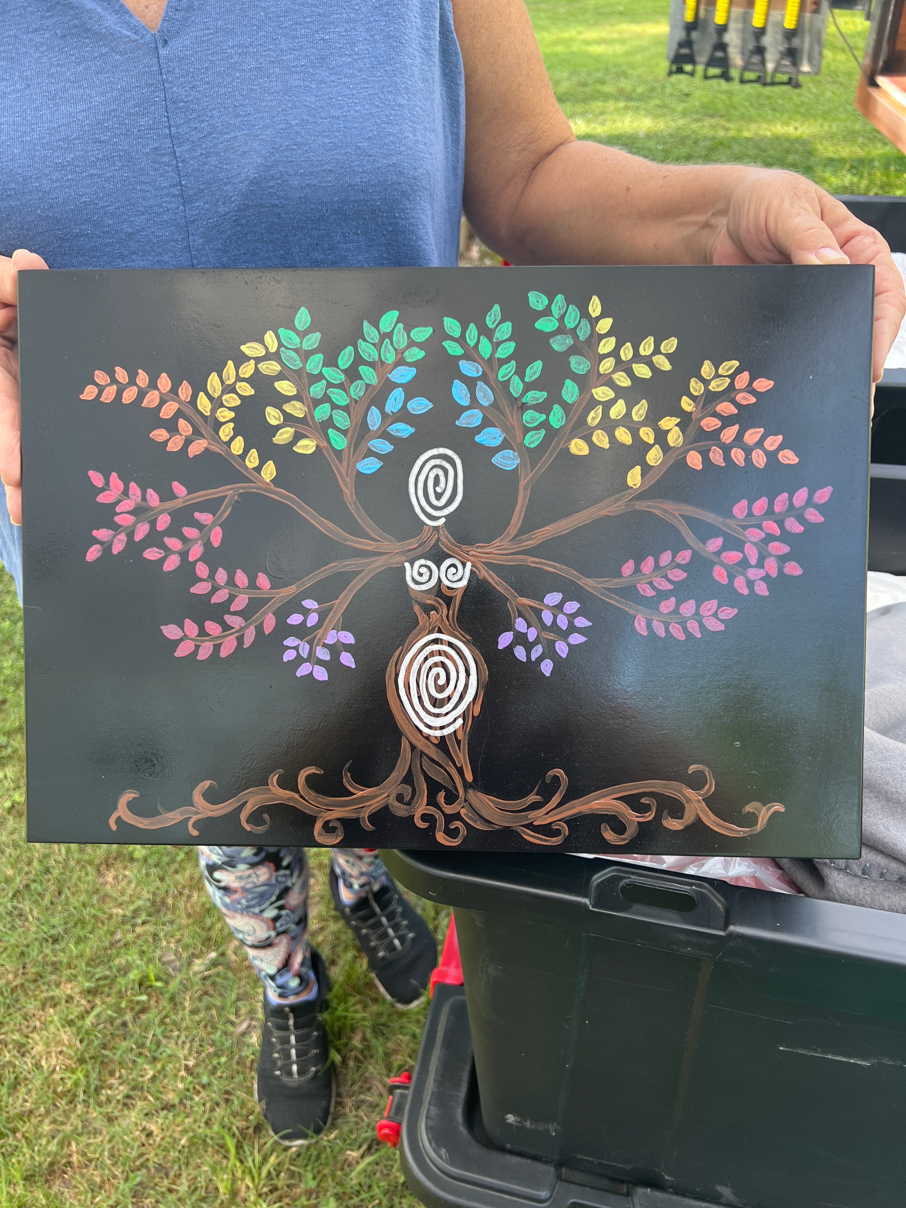 Box, Altar Wood Painted Large - Tree Goddess