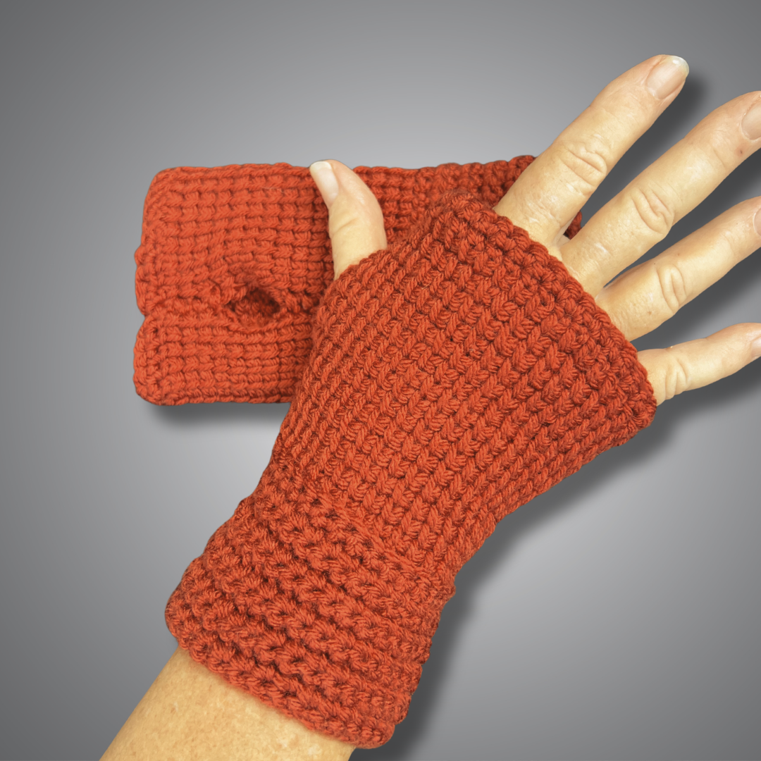 Gloves Crochet Fingerless Short Pair