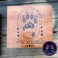 Box, Wood Burned Paw-mistry | Handcrafted Mystical Pet Storage for Tarot, Crystals & Treasures