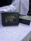 Box, Wood Engraved Celtic Bear | Handcrafted Animal Spirit Storage for Tarot & Crystals