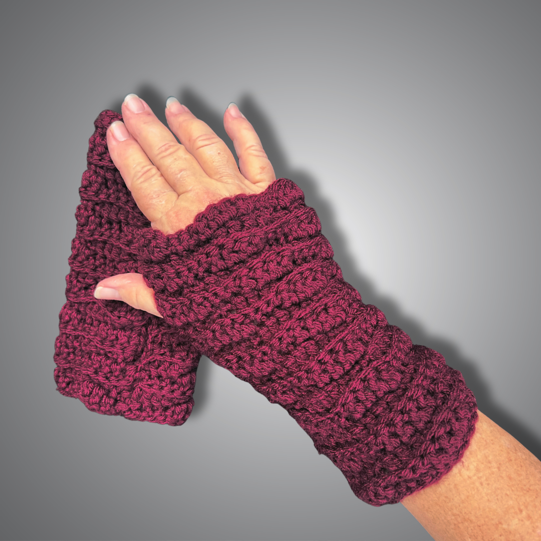 Gloves Crochet Fingerless Short Pair