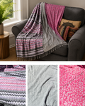 Blanket Boho Throw Pinks - Upcycled Pashmina Scarf Throw