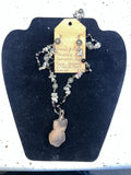 Necklace S&B 28” Dalmatian/Pyrite/Obsidian w/Panda