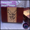 Box, Wood Burned Horned Triskele | Handcrafted Celtic Pagan Storage for Tarot & Altar Tools