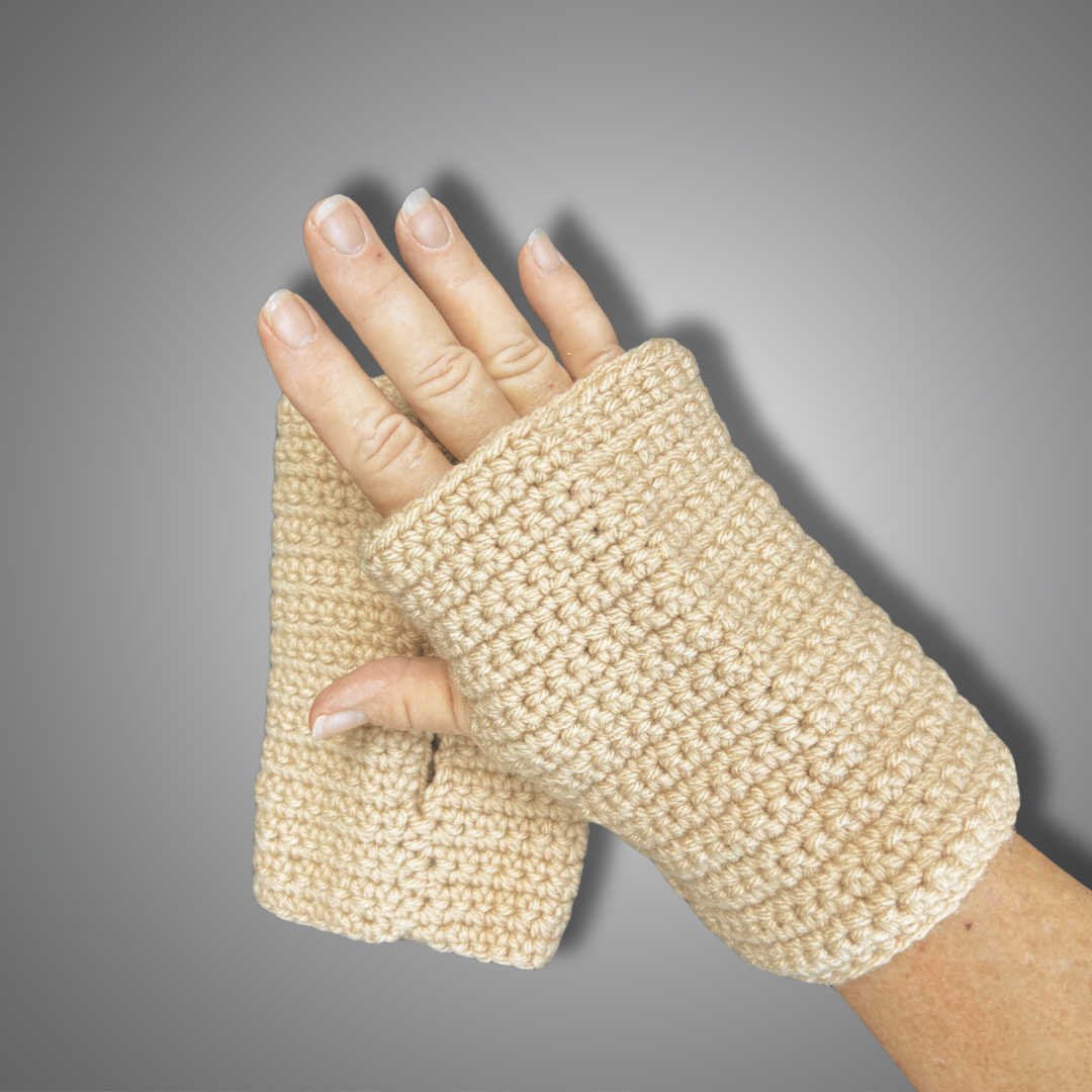 Gloves Crochet Fingerless Short Pair