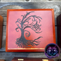 Box, Wood Burned Pentacle Tree | Handcrafted Pagan Storage for Tarot, Crystals & Altar Tools