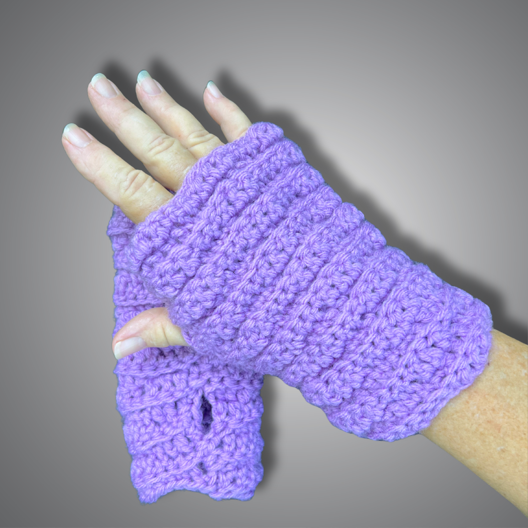Gloves Crochet Fingerless Short Pair