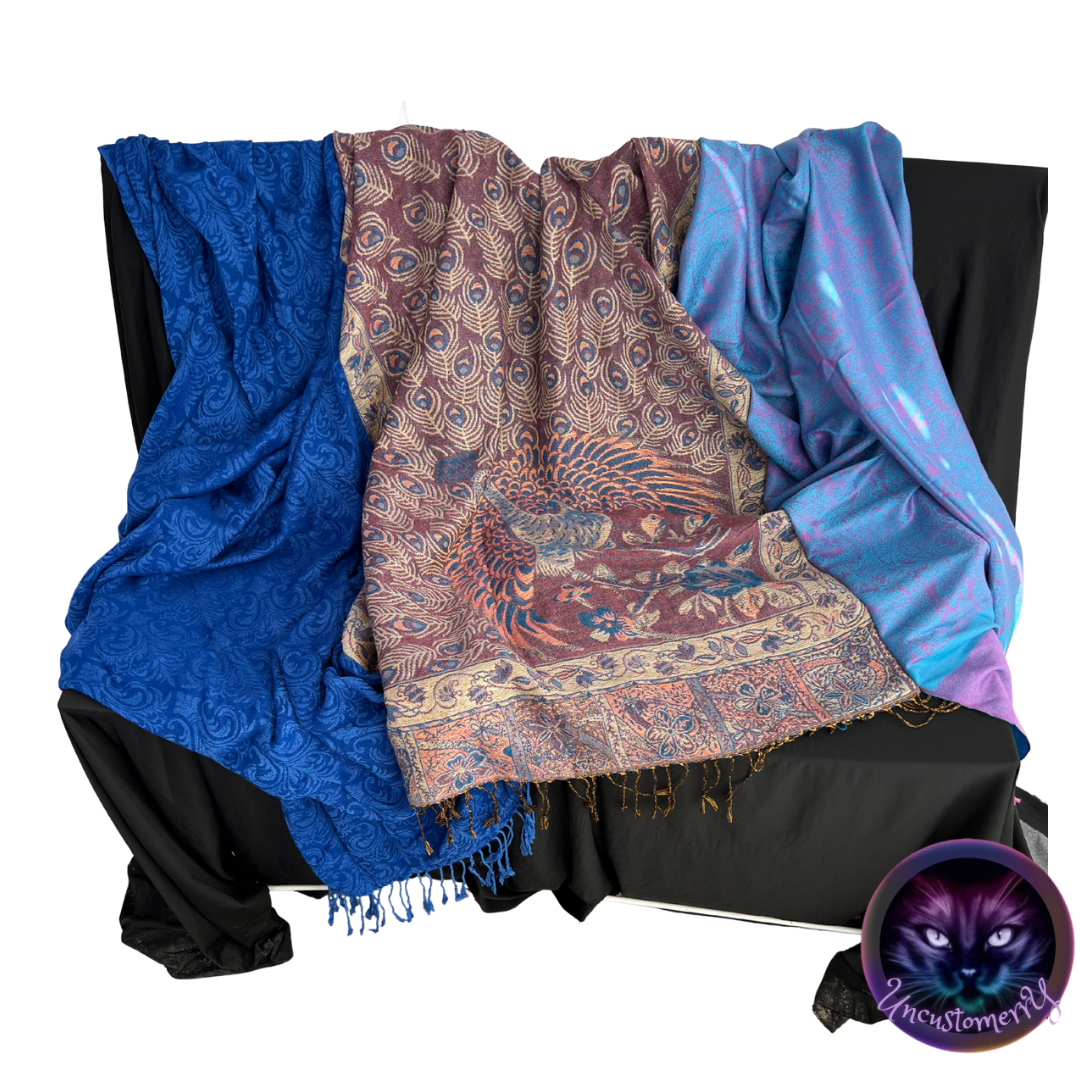Blanket Boho Throw - Upcycled Pashmina Scarf Throw