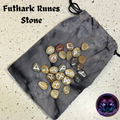 Runes, Elder Futhark Stone 25pc | River Pebble Rune Set with Drawstring Pouch