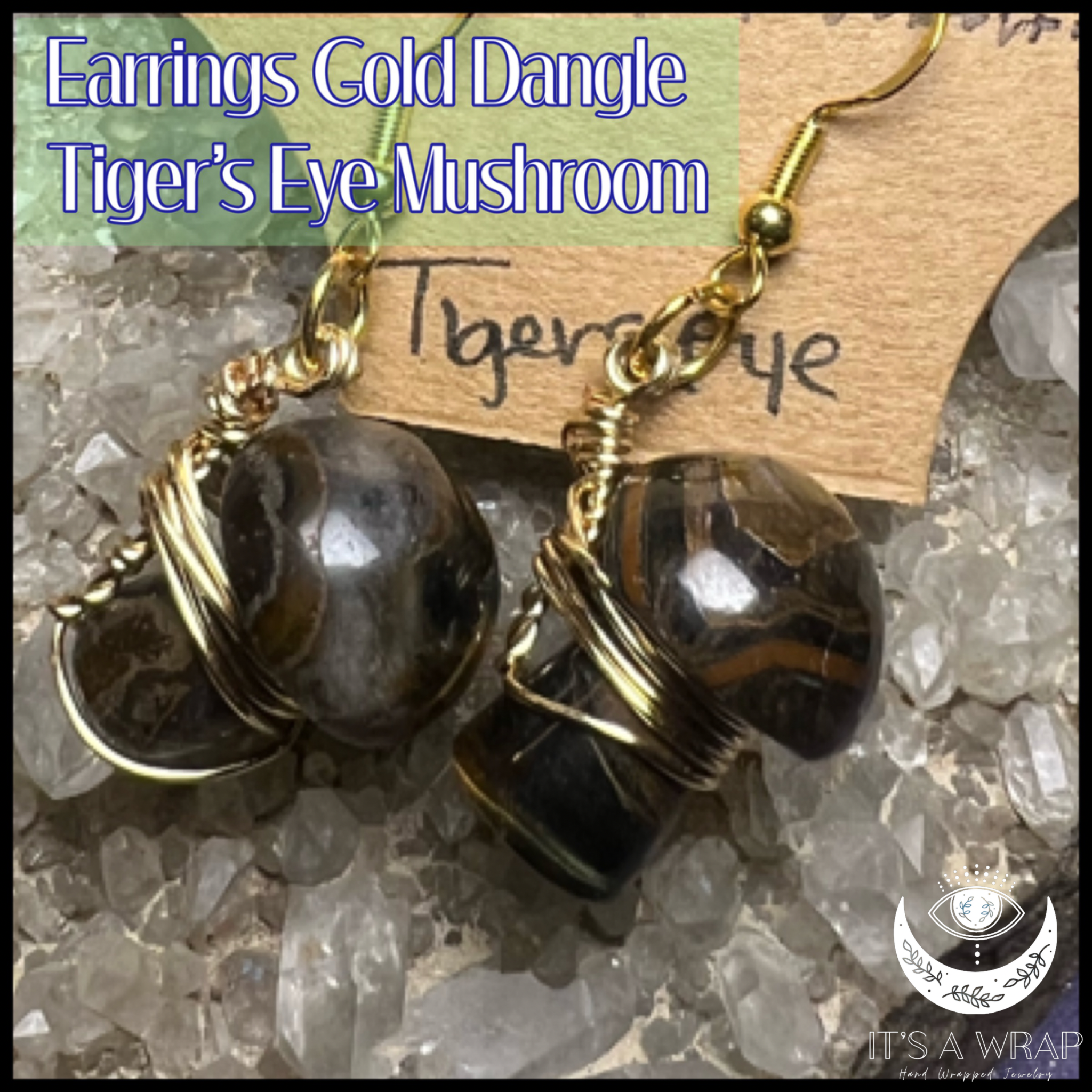 Earrings IAW Tiger’s Eye Mushroom