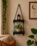 Book Shelf Hanging Matched Pairs| Repurposed Hardback Hanging Shelf with Paracord (Upcycled Decor)