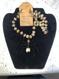 Necklace S&B 26” Flower Agate w/Spider