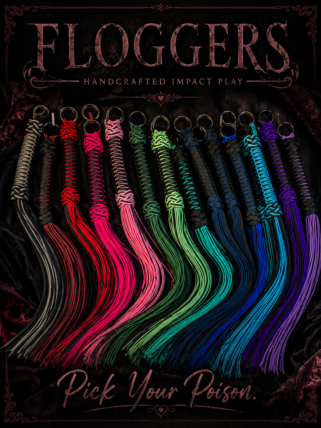 Flogger Paracord - 2-Color Design w/Black