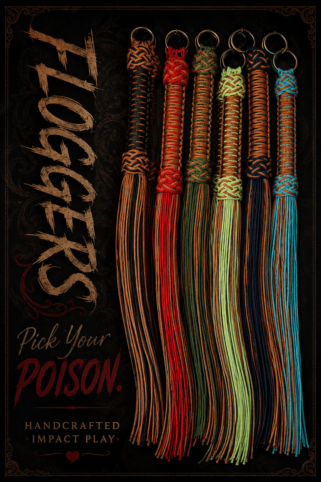Flogger Paracord - 2-Color Design w/Brown